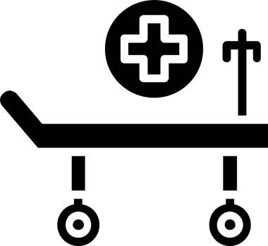 Hospital Bed Vector Icon Design