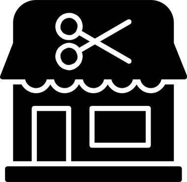 Berber Dükkanı Vektör Simgesi Tasarımı