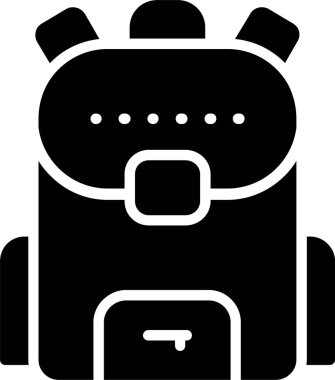 Okul Çantası Vektör Simgesi Tasarımı