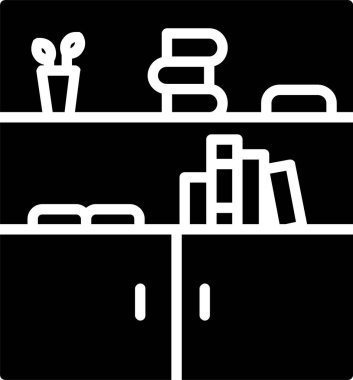 Kitap Rafı Vektör Simgesi Tasarımı