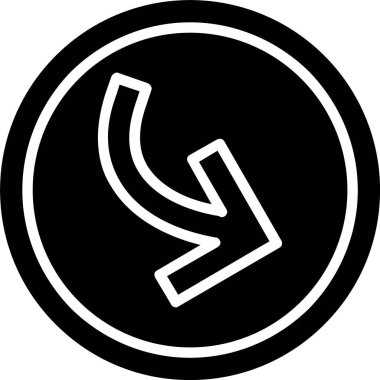 Sağ Alt Ok Vektör Simgesi Tasarımı