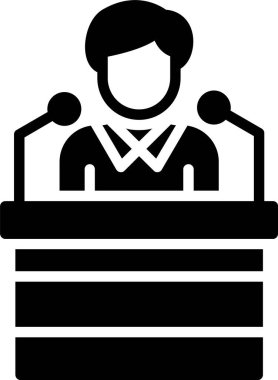 Basın Konferansı Vektör Simgesi Tasarımı