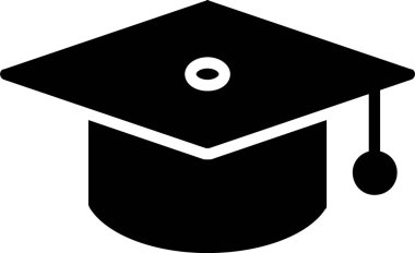 Mezuniyet Şapkası Vektör Simgesi Tasarımı