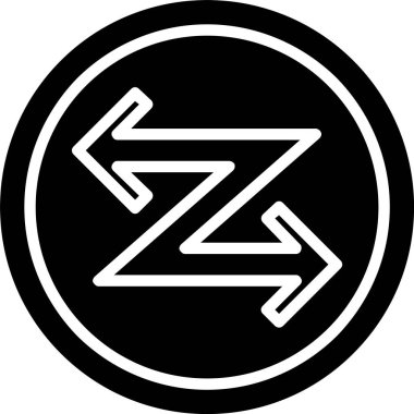 Zigzag Ok Vektör Simgesi Tasarımı