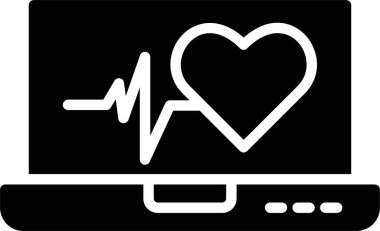 Kalp Hızı Vektör Simgesi Tasarımı