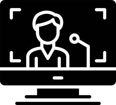 Basın Konferansı Vektör Simgesi Tasarımı