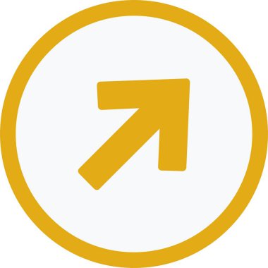 Yukarı Sağ Ok Vektör Simgesi Tasarımı