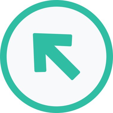 Yukarı Sol Ok Vektör Simgesi Tasarımı