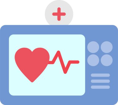 Elektrokardiyogram Vektör Simgesi Tasarımı