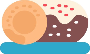 Roll Pasta Vektörü Simgesi Tasarımı