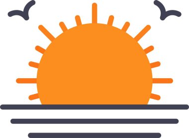 Gündoğumu Vektör Simgesi Tasarımı