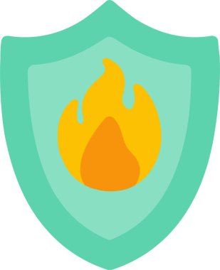 Ateş Koruma Vektörü Simgesi Tasarımı