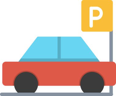 Car Parking Vector Icon Design