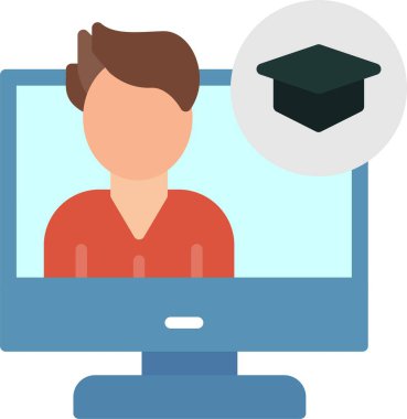 Çevrimiçi Öğrenme Vektörü Simgesi Tasarımı