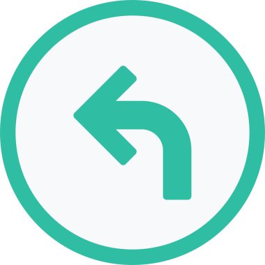 Sol Ok Vektör Simgesi Tasarımı 'nı Döndür