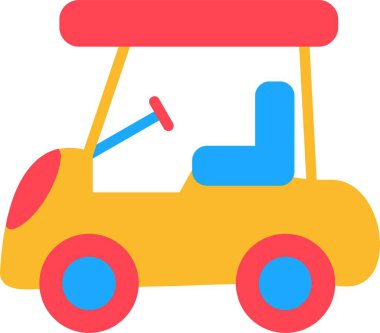 Golf Arabası Vektör Simgesi Tasarımı