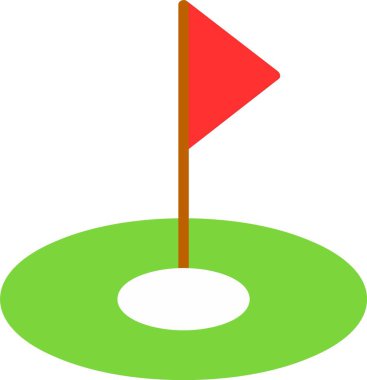 Golf Bayrağı Vektör Simgesi Tasarımı