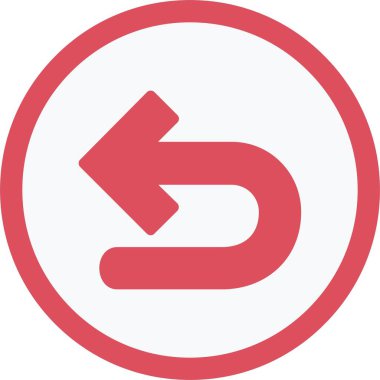 Sol Ok Vektör Simgesi Tasarımı 'nı Döndür