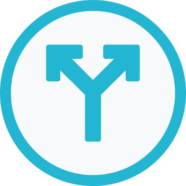 Yol Kesişim Oku Vektör Simgesi Tasarımı