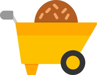 Wheelbarrow Vector Icon Design