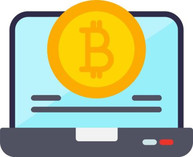 Kripto Para Birimi Vektör Satır Vektör Simgesi Tasarımı