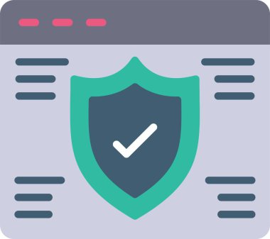 İnternet Güvenlik Vektörü Simgesi Tasarımı