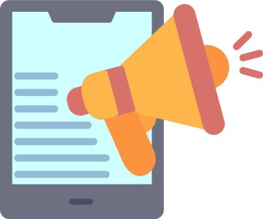 Mobil Pazarlama Vektörü Simgesi Tasarımı