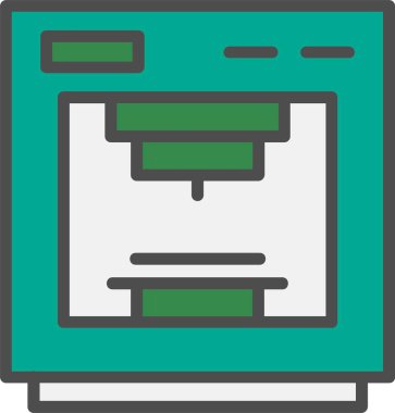 3d Printer Vector Icon Design
