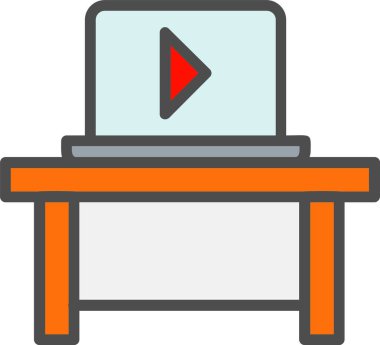 Computer Table Vector Icon Design