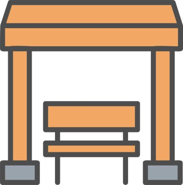 Otobüs İstasyonu Vektör Simgesi Tasarımı