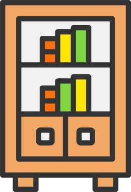 Kitaplık Vektörü Simgesi Tasarımı