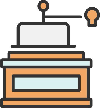 Kahve Değirmeni Vektör Simgesi Tasarımı