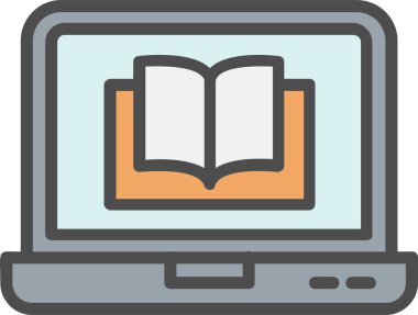 Dijital Kitap Vektörü Satır Vektörü Simgesi Tasarımı