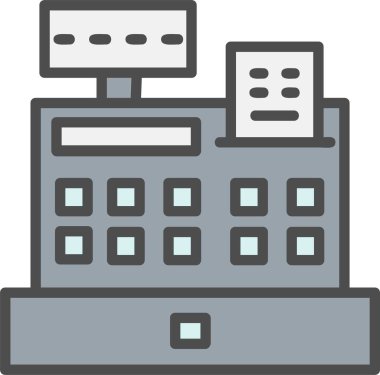 Kasiyer Makine Vektör Simgesi Tasarımı