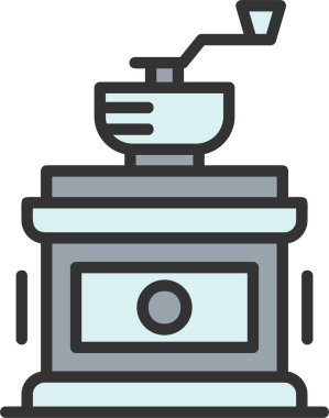 Kahve Öğütücü Vektör Simgesi Tasarımı