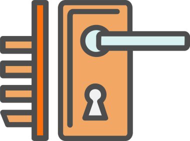 Door Lock Vector Icon Design