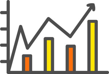 Line Chart Vector Icon Design