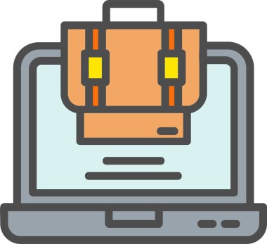 Çevrimiçi İş Vektör Satırı Vektör Simgesi Tasarımı