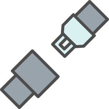 Koltuk Kemeri Vektör Simgesi Tasarımı