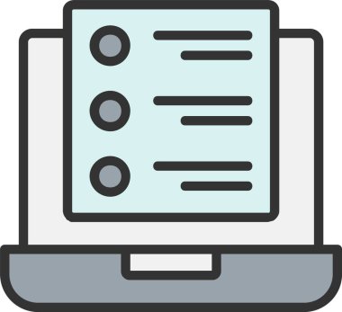 Çevrimiçi Sınav Vektör Simgesi Tasarımı