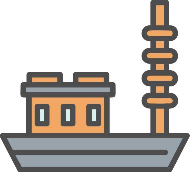 Fishing Boat Vector Icon Design