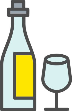 Wine Bottle Vector Icon Design clipart