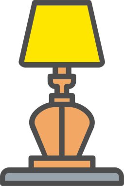 Table Lamp Vector Icon Design