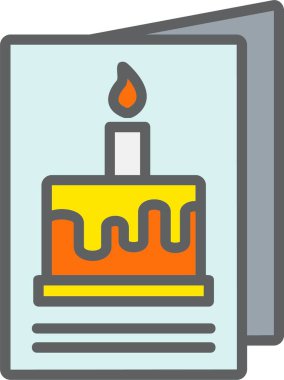 Doğum günü Kart Vektörü Simgesi Tasarımı