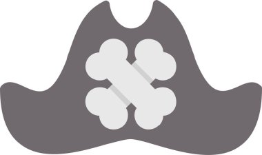 Korsan Şapkası Vektör Simgesi Tasarımı