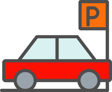 Car Parking Vector Icon Design