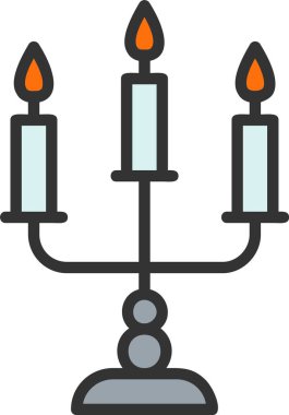 Şamdan Vektör Simgesi Tasarımı