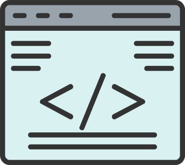 Web Programlama Vektör Simgesi Tasarımı