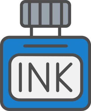 Ink Bottle Vector Icon Design