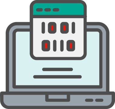 Kodlama Vektör Satırı Vektör Simgesi Tasarımı